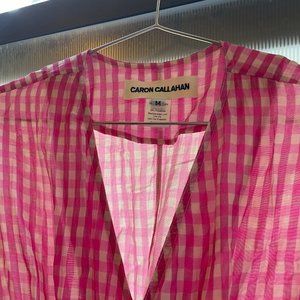 Caron Callahan Luca Pink Gingham Dress